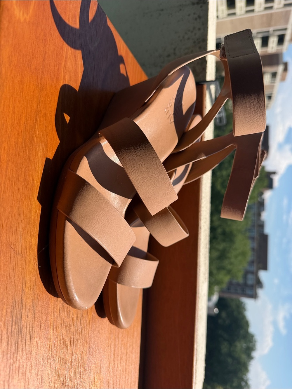 Naturalizer Tan Strappy Ankle Strap Sandals